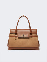 Camel and leather handbag - Camel