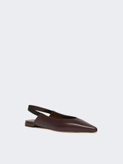 Nappa leather flat slingbacks - Bordeaux
