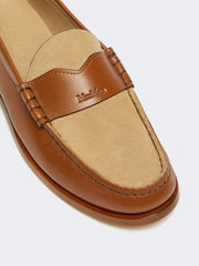 Natural leather moccasins - Amber brown