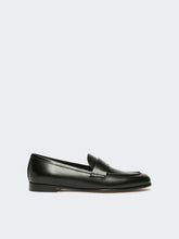 Semi-glossy leather moccasins - Black