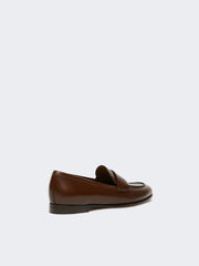 Semi-glossy leather moccasins - Cocoa