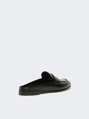 Smooth leather mule moccasins - Black
