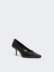 Smooth leather court shoes - Black
