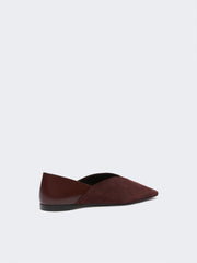 Suede and leather mules - Bordeaux