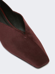Suede and leather mules - Bordeaux
