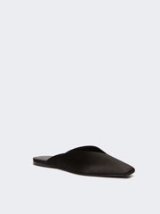 Viscose and silk satin mules - Black
