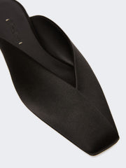Viscose and silk satin mules - Black