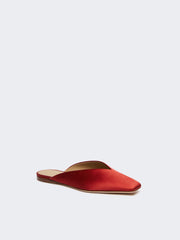 Viscose and silk satin mules - Red