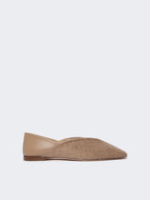 Cashmere and leather ballerinas - Brown