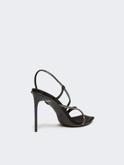 Satin and crystal sandals - Black