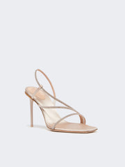 Satin and crystal sandals - Make up nude