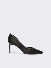 Crystal-adorned satin court shoes - Black
