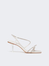 Satin and rhinestone sandals - Ivory