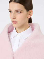 Alpaca and wool Teddy stole - Beige pink