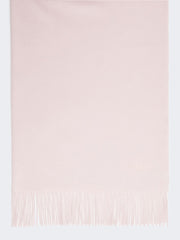 Embroidered and fringed cashmere stole - Pink