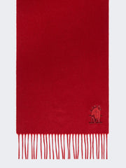 Fringed cashmere stole - Dark red