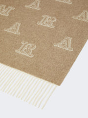 Jacquard cashmere stole - Beige