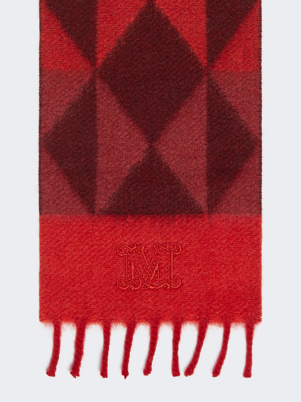 Jacquard cashmere scarf - Red purple