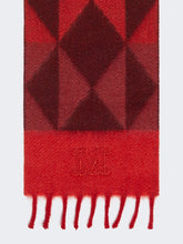 Jacquard cashmere scarf - Red purple