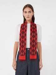 Jacquard cashmere scarf - Red purple