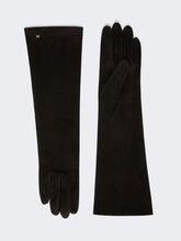 Long suede nappa gloves - Black
