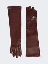 Long Nappa leather gloves - Bordeaux