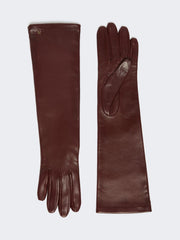 Long Nappa leather gloves - Bordeaux