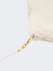 Mittens in alpaca and wool Teddy fabric - Optical white