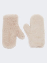 Mittens in alpaca and wool Teddy fabric - Beige