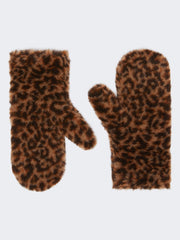 Mittens in jacquard-knit alpaca and wool Teddy fabric - Beige