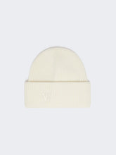 Rib-knit cashmere beanie hat - White