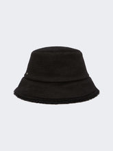 Reversible camel and Teddy fabric cloche hat - Black