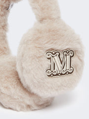 Alpaca and wool Teddy fabric earmuffs - Beige