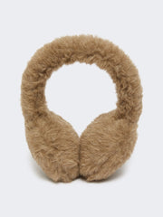 Alpaca and cashmere Teddy fabric earmuffs - Bronze