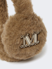Alpaca and cashmere Teddy fabric earmuffs - Bronze