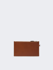 Wrist-strap leather pouch - Amber brown