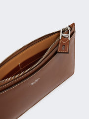 Wrist-strap leather pouch - Amber brown