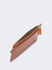 Wrist-strap leather pouch - Rust