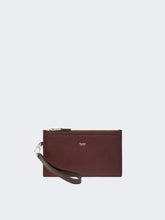 Wrist-strap leather pouch - Bordeaux