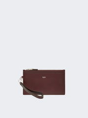 Wrist-strap leather pouch - Bordeaux