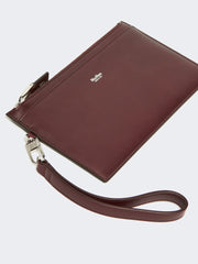 Wrist-strap leather pouch - Bordeaux