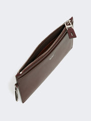 Wrist-strap leather pouch - Bordeaux