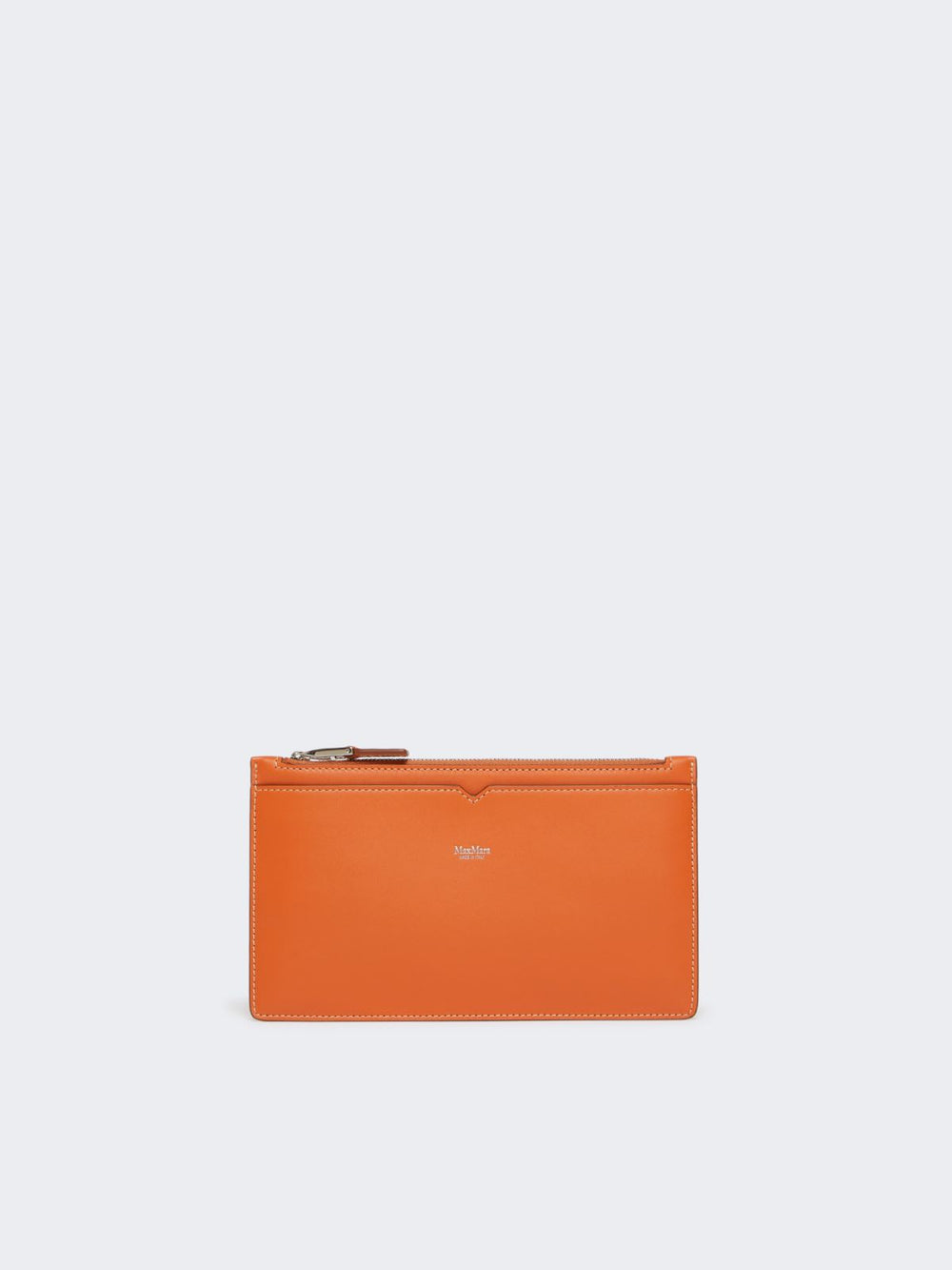 Wrist-strap leather pouch - Tangerine