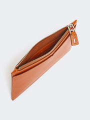 Wrist-strap leather pouch - Tangerine