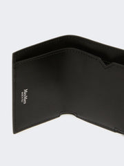 Leather tri-fold purse - Black