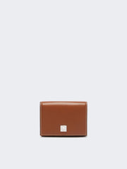 Leather tri-fold purse - Amber brown