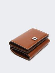 Leather tri-fold purse - Amber brown