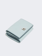 Leather tri-fold purse - Sky blue
