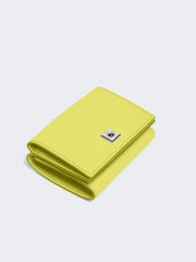Leather tri-fold purse - Yellow