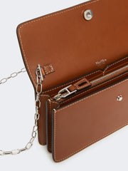 Leather phone pouch - Amber brown